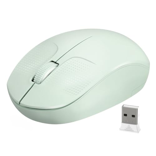 Wireless Mouse, 2.4G Computer Mouse with USB Receiver, Low Noise Ergonomic Design Cordless Mouse, Noiseless Portable Lightweight Mouse, Wireless Mouse for Laptop, PC and Tablet (Avocado Green)