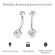 PSOWQ 1 Stück G23 Titan Antiallergie Bauchnabelpiercing Chirurgenstahl Silber,14G Banane Bauchnabelpiercing, Bauchnabelpiercing Lang 10 mm Nabelpiercing Belly Piercing Körperschmuck