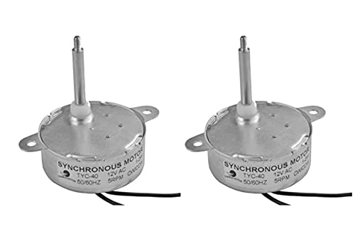 CHANCS TYC40 Small Synchronous Motor 12V 5RPM AC Shaft 35mm for for Fiber Optic Christmas Ornamen (2PCS)