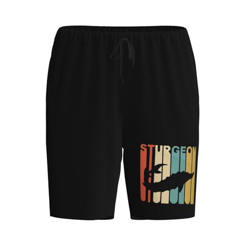 Sturgeons Silhouette Pajama Shorts for Men, Men's Pajama Bottoms, Sleepwear for Summer2