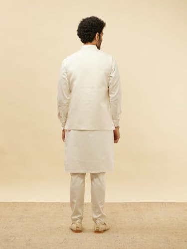 Image of Manyavar Men's Brocade Self Design Jacket (1pc)