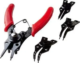 Generic 4 In 1 Snap Ring Pliers Plier Set Circlip Combination Interchangeable Retaining Clip Tool Kits External + Internal Retaining Multiple Jaws