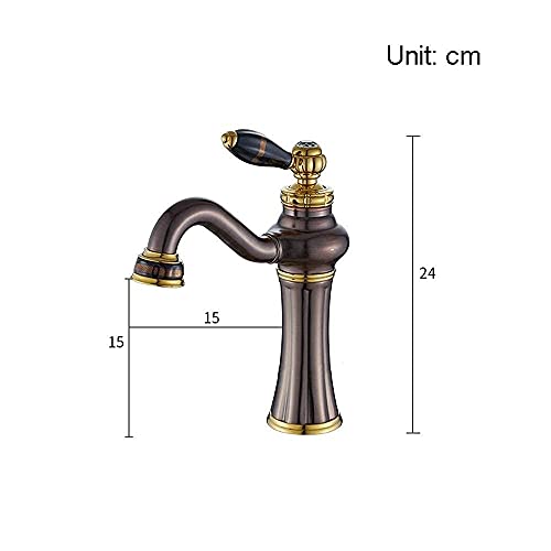 Robinet de lavabo marron américain pour salle de bains rétro