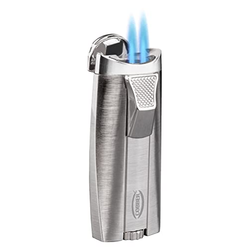 Encendedor Cobber Doble Llama Recargable Plateado miniatura 1