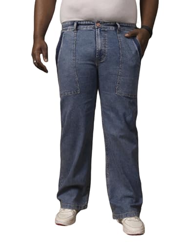Jean homme grande taille Bigbanana bleu uni pour le bureau