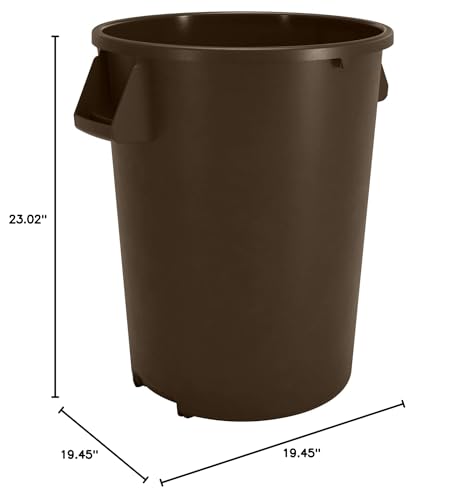 Image of Carlisle FoodService Products Bronco Round Waste Bin Trash Container 20 Gallon - Brown - Pack of 1