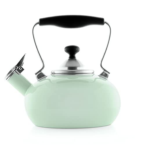 Chantal Zenith Enamel on Steel Teakettle, 1.8 quart, Sage Green