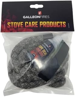 14mm x 2m Soft Stove Rope for Stove Door Stockton,Replacement Rope Pack, Black Rope Seal kit (with 50ml Super Seal)