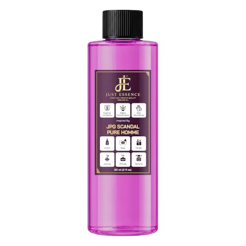 Just Essence JPG Scandal Pure Homme Fregrance Perfume Oil | Premium Quality Concentrated Fragrance | Pure Perfume & Cologne Oil for Personal Body Use | 2 Fl Oz