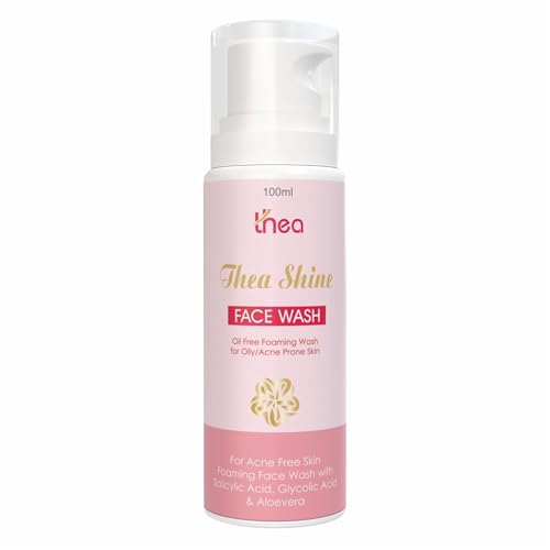 Image of Thea Shine Face Wash 100ml | 1% Salicylic Acid, 1% Glycolic Acid & 5% Aloevera Extract Foaming Face Wash | Meticulously Crafted for Acne, Blackheads, & Clogged Pores | Fights Pimple, Blackheads & Breakouts | Removes Dirt