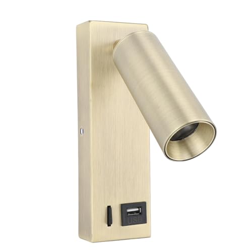 Gigicial Spotlight montado en la pared, LED lectura de lectura Luz de cabecera ajustable Lámpara Lámpara de lectura aplastante de pared para sala de estar de dormitorio