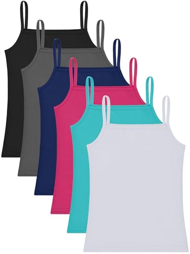 Image of Geyoga 6 /8 Pcs Girls Tank Top Sleeveless Racer Back Top Camisole Cami Undershirts