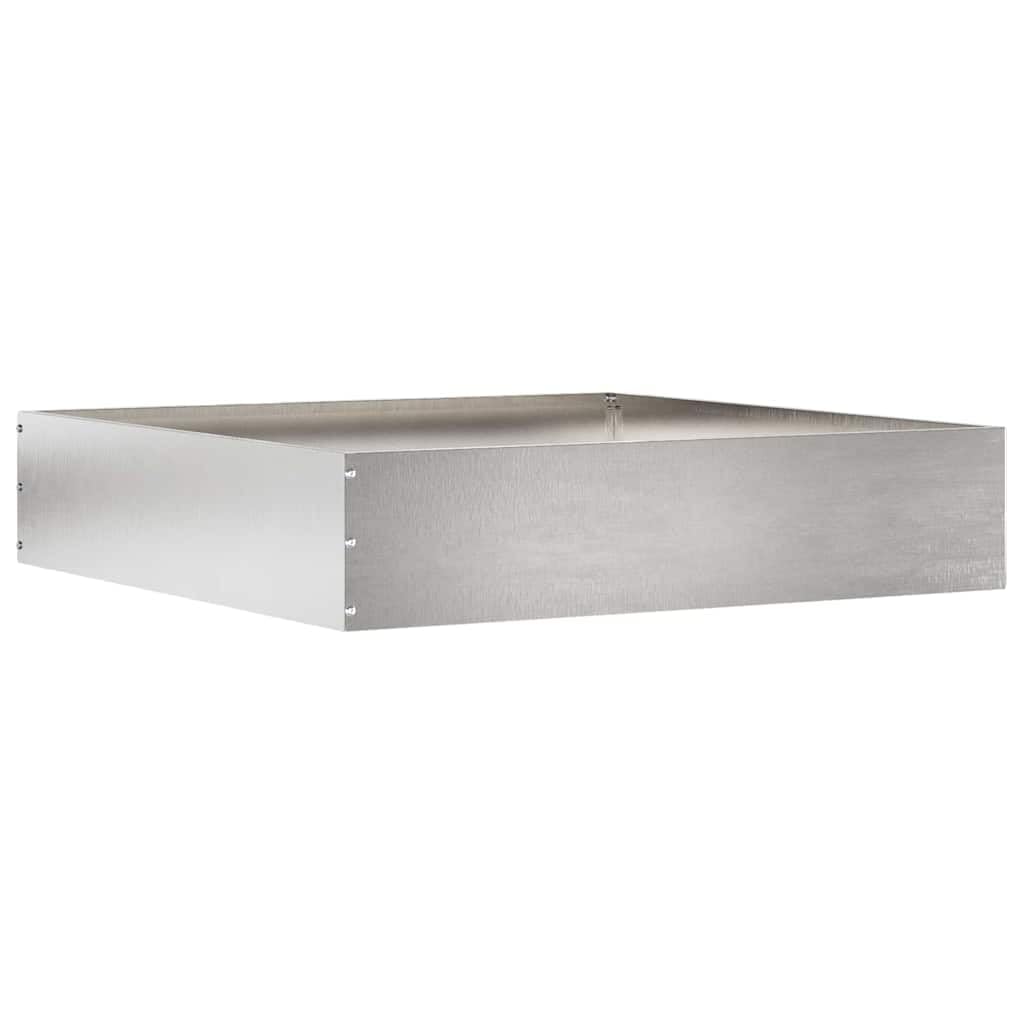 Bordure de pelouse en acier inoxydable argenté - 60 x 60 x 13 cm - Bordure de jardin en métal durable pour parterre de fleurs et aménagement paysager - Bordure de pelouse robuste en tôle d'acier