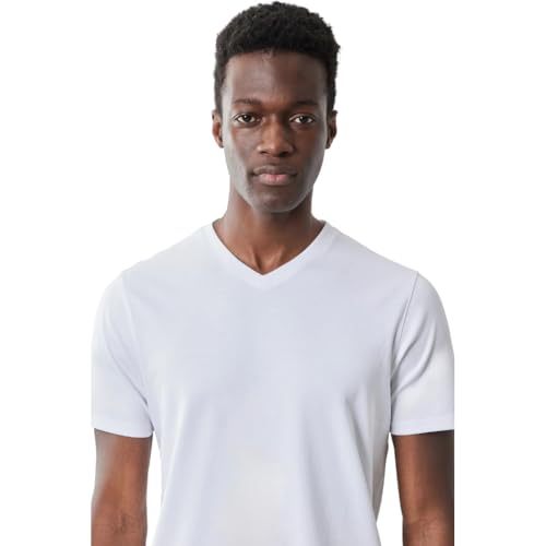 Image of Robert Barakett V Neck Short Sleeve Pima Cotton Casual Solid Mens T Shirt