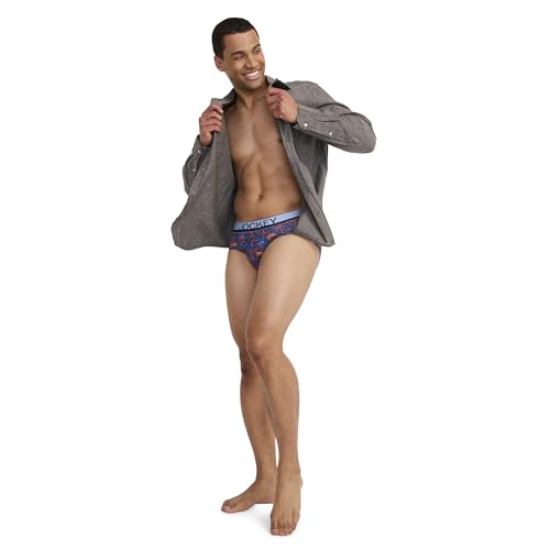 Jockey Men's Underwear True Style Brief - 3 Pack, Something Fishy/Malibu Red/Ocean Coral, M4