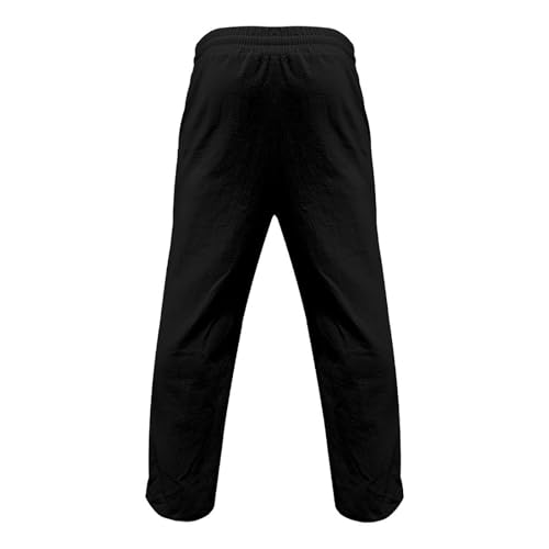 Cambkatl Men's Straight Leg Cotton Linen Pants Lightweight Casual Versatile Elastic Waist Workout Travel Pants with Pockets4