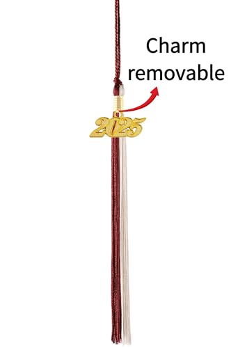 Image of 2025 Tassel Graduation,Maroon and White Tassel 2025