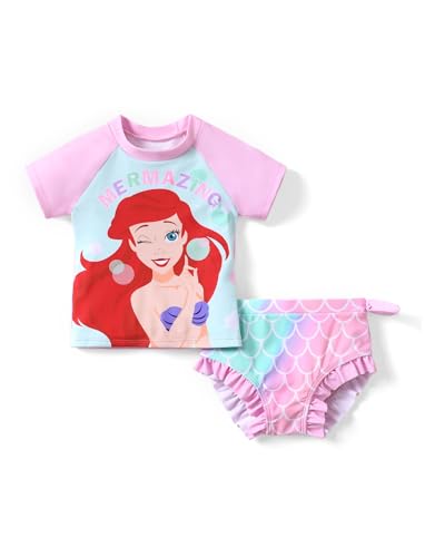 Image of Disney Princess Frozen Marvel Elsa Minnie Toddler Girl Swimsuit Tankini Bathing Suit 2 Piece Swimwear UPF 50+ Rashguard