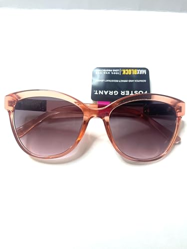 Foster Grant max block sunglasses. scratch and impact resistant lenses. Dusty pink orange color. Oversized shape for maximum coverage.NS09212