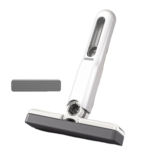 HEGWA(ヘグヘワ) スポンジモップ 自動絞り機能付き、 ミニ折りたたみ式デスクトップモップ 携帯用 ミニモップ 乾拭き・水拭き両用 家庭用 車内用 リビングルーム キッチン バスルーム(Sponge head*2,A)