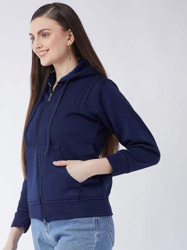 Image of Pivl Women Solid Hooded Jacket for Winter