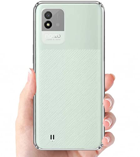 Image of Soft Flexible Silicone Back Cover Compatible with Realme Narzo 50i, Transparent Case + Screen Guard