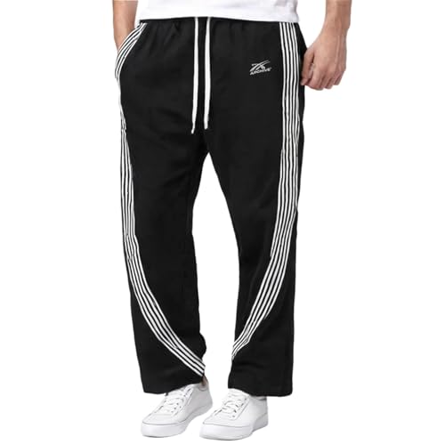 Pantalon training homme ample confortable à rayures colorées droites - 2