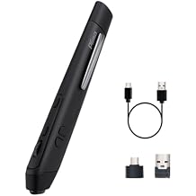 Plima Ergonomic Pen Mouse 2.0 - Dual Mode Bluetooth & 2.4G Wireless Optical Stylus Natural Pen-Tip Press-to-Click Design Pocket-Sized for Laptop, iWindows 7/8/10/11, Android, Linux, Mac OSBlack