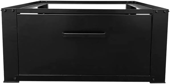 Image of 46448 Washing Machine Booster Seat - With Drawer - Heavy Duty Washing Machine Holder - Black