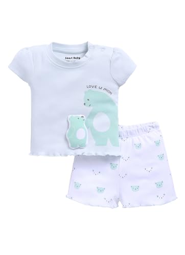 Image of Smart Baby 100% Cotton Interlock Fabric T-Shirt and Shorts Set for Baby Girls - Soft, Lightweight, Comfortable (Pack of 1)