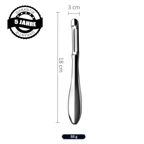 Foto von Premium Sparschäler aus Edelstahl für Obst & Gemüse l Schäler mit ultrascharfer Klinge geeignet als Kartoffelschäler & Spargelschäler mit ergonomischem und rutschfestem Griff