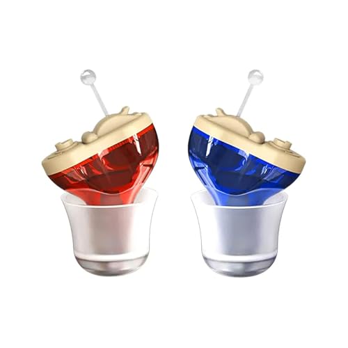 Image of HEARING AID HP 910 CIC HEARING AMPLIFIER FOR MODERATE HEARING LOSS MINI CIC (RED & BLUE)