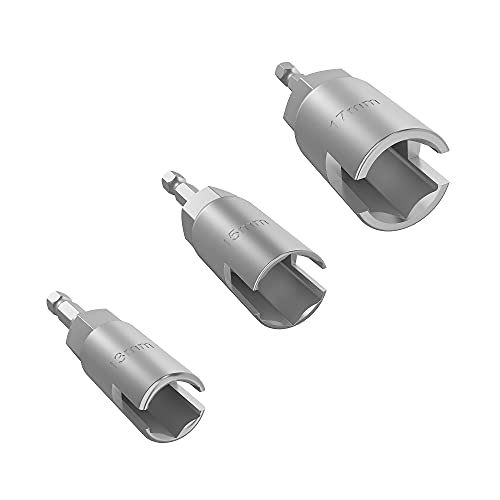 3 Stück 1/4 Zoll Sechskantschaft, Flügelmuttern-Schraubendreher-Set, flache Flügelmutter, Bohrer-Steckschlüssel-Werkzeugsatz, Plattenmutter-Bohrer, Schraube, C-förmige Hakenschraube