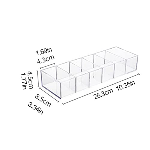 Detachable Makeup Organizer Clear 6 Compartments Plastic Cosmetic Storage Jewelry Display Boxes Drawer Organizers Case (transparent) - Image 2