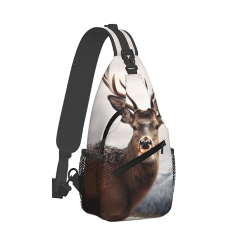 Bolso cruzado deportivo negro para hombres y mujeres miniatura 2