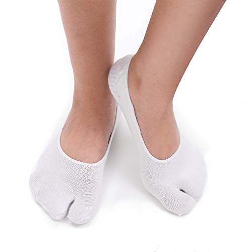 Flammi Women's 3 Pairs No Show Two Toe Socks Cotton