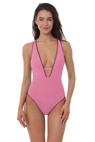Maillot de bain une pièce galbant Marbella Lucky Brand au décolleté plongeant flatteur