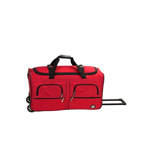 Best airline travel duffel bag with wheels 36-inch Rockland Rolling Duffel Bag - Red
