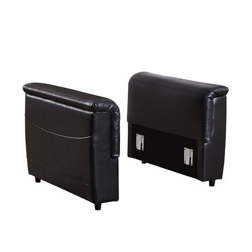 Image of RARZOE Modular Sectional Couch Armrests Module, Faux Leather Armrests Modular Sofa Side Part, Modular Sectional Sofa Module for Living Room Home Theater,Black