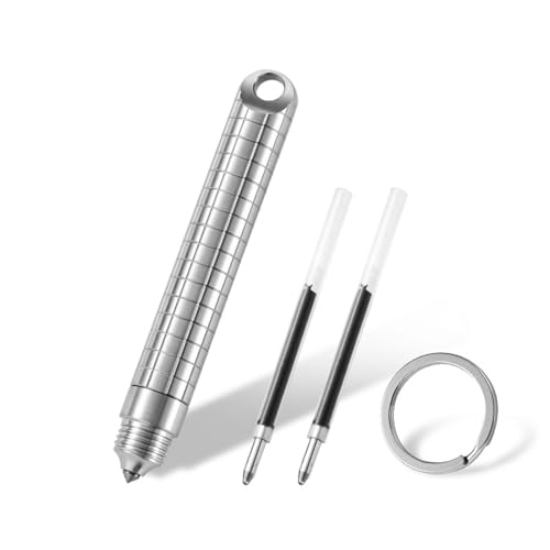 Hamans ZSB002 Stylo à bille en titane compact et léger argenté