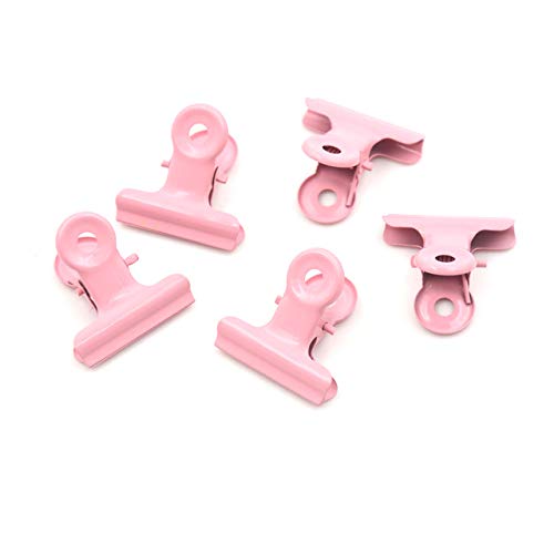Clips 5pcs School Office Stationery Cute Metal Binder Clips Folder Notes Letter Paper Clip Clamp 12 Colors - (Color: Pink)