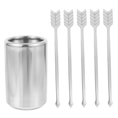 Mikinona 5 Pièces fourchette à fruits en acier inoxydable outil de récupération de nourriture fourchettes à dîner cuillère à dessert cuillères à dessert casse-croûte Silver Réutilisable