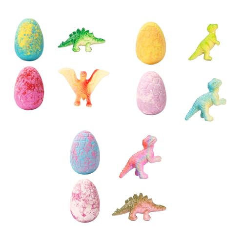 Bombas de baño para niños con juguetes sorpresa en el interior, 6 piezas coloridas bombas de baños de dinosaurio para niños Bañas seguras Bolas de efervescencia para niños (Rosa)