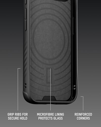 Image of Mous for iPhone 16e Case MagSafe Compatible - Limitless 6.0 - Black Speckled Fabric - Protective Shockproof Phone Cover