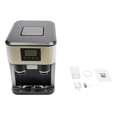 Eiswürfelmaschine Klein, Eiswürfelbereiter Elektrisch, 3 in 1 Crushed Ice und Eiswürfelbereiter für Küche, Cafés, Büros, Bars und Haushalten, 8-12min/16 Stück Eis, Gute Isolierung