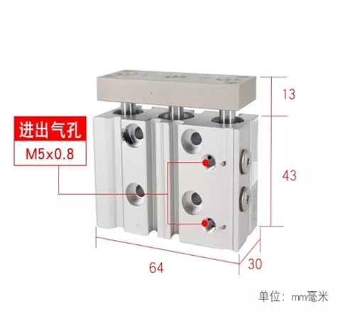Cylindre pneumatique guidé à 3 axes TCL16X10S pour guidage précis - 2