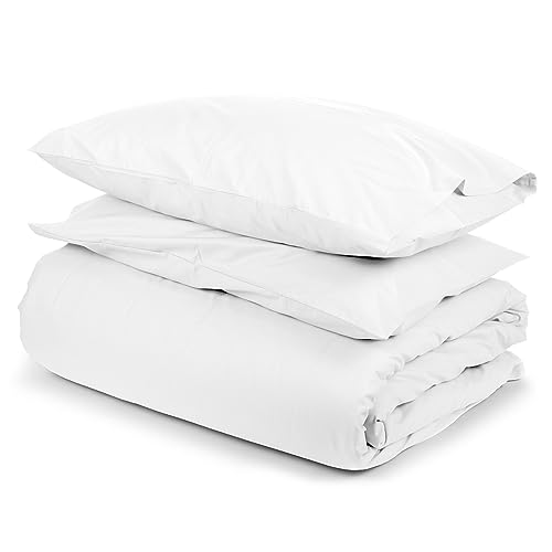 Cotton Exchange Juego de funda de edredón individual de mezcla de polialgodón de 600 hilos, tejido...