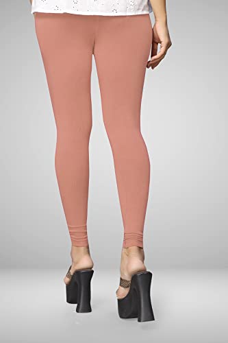 Image of Women's Cotton Skinny Leggings with Ankle Length Solid Pattern Mid Rise and Elastic Closure | Cotton Skinny Leggings for Womens