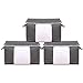 3 unidades de 90 l grandes bolsas de almacenamiento para armario organizador plegable con mango reforzado con cremallera, bolsa de almacenamiento para ropa, edredones, mantas, edredón gris
