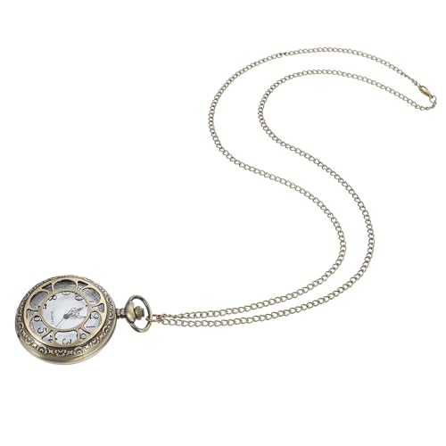 HAKIDZEL Retro Clamshell Pocket Watch with Hollow Roman Numerals Cover